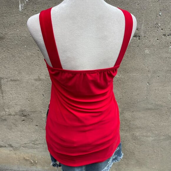 Vintage Red Printed Top - Picture 4 of 5